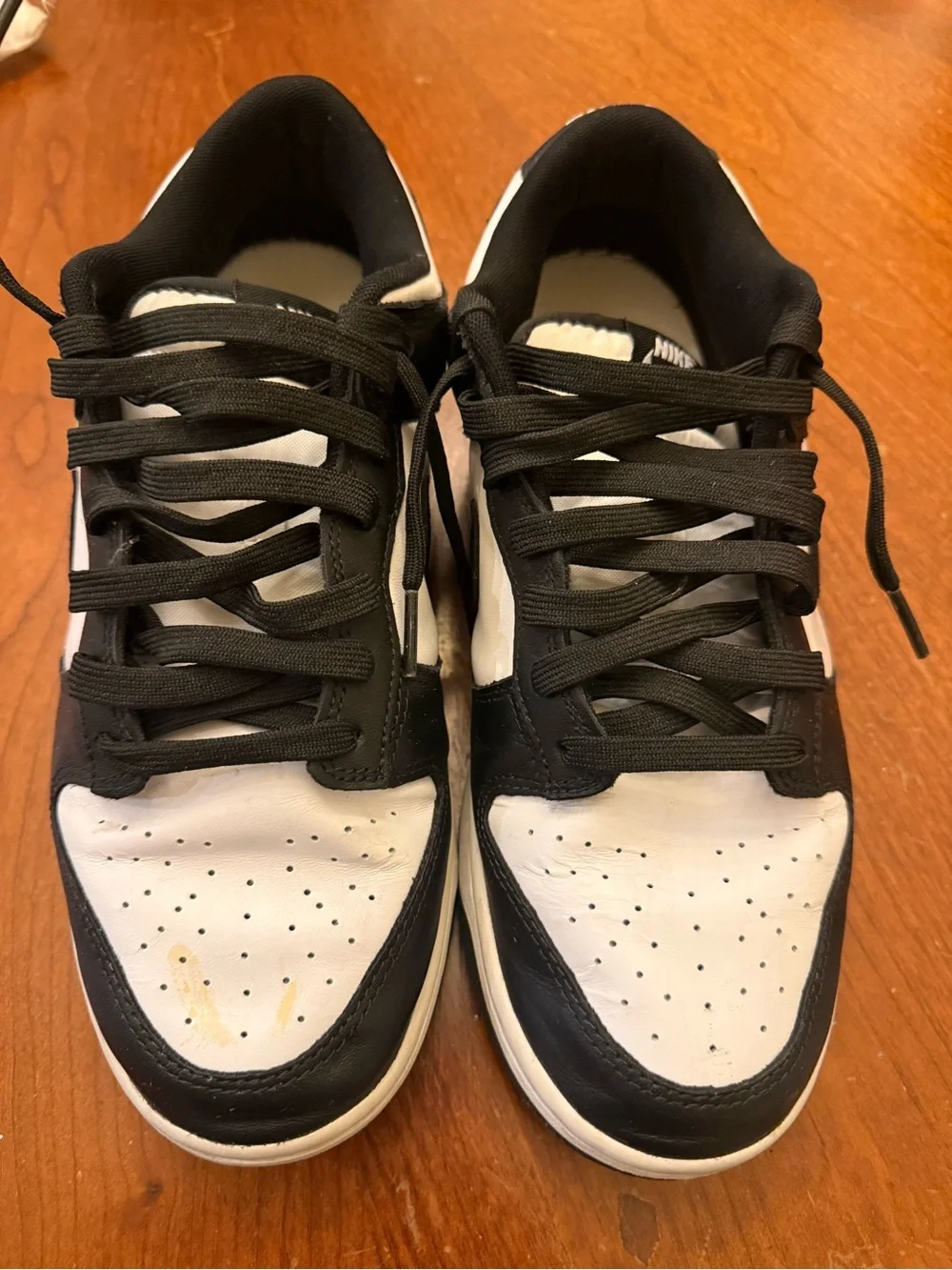 Black & White Panda Men’s Low-Top Leather Sneakers